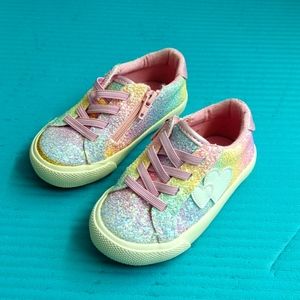 Olive and Edie toddler size 5 rainbow glitter sneakers